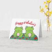 Froschpaar Valentine-Tageskarte Karte (Gelbe Blume)