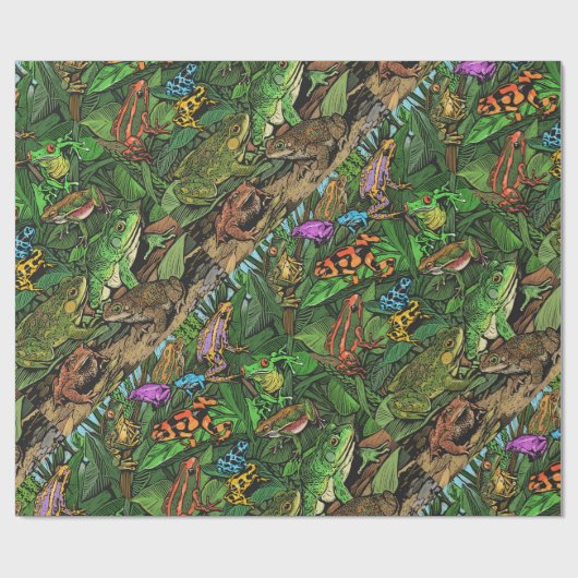 Froschpapier Geschenkpapier (Flach)