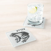 Froschpest für Seder Glasuntersetzer (Schrägansicht)