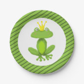 Froschprinz Fairy Tale Green Strip Niedlich Funny  Pappteller (Vorderseite)