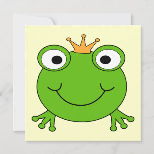 Froschprinz. Frosch lächeln mit einer Krone.