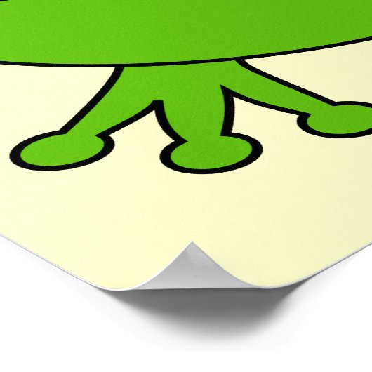 Froschprinz. Frosch lächeln mit einer Krone. Poster (Ecke)