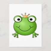 Froschprinz. Frosch lächeln mit einer Krone. Postkarte (Vorderseite)