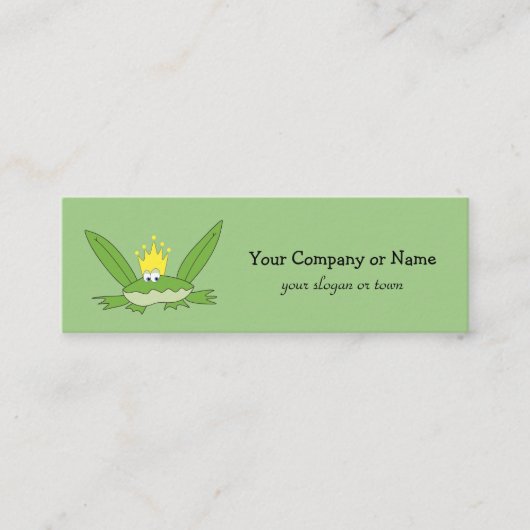 Froschprinz Funny Cartoon Green Mini Visitenkarte (Vorderseite)