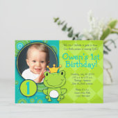 Froschprinz Geburtstag Einladung (Stehend Vorderseite)