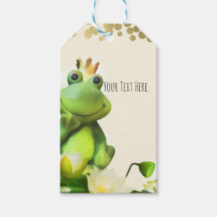 Froschprinz Grün & Gold Babyparty Gastgeschenk Geschenkanhänger