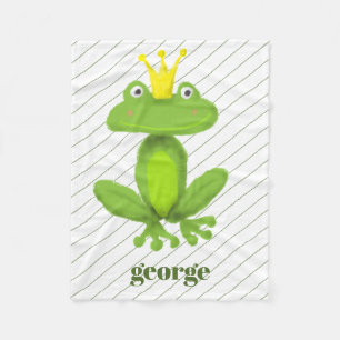 Froschprinz Grün Gold Krone Benutzername Geschenk Fleecedecke