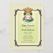 Froschprinz in Gold Crown Baby Shower Einladungen (Vorne/Hinten)