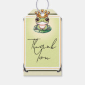 Froschprinz in Gold Crown Baby Shower Einladungen Geschenkanhänger (Vorderseite)