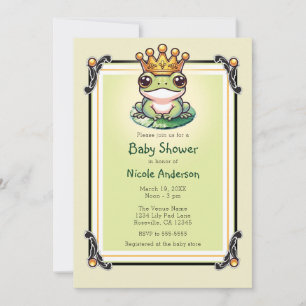 Froschprinz in Goldkrone-Babyshower-Einladungen Einladung