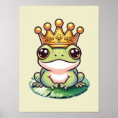Froschprinz in Goldkrone Kinderzimmer-Saal Poster (Vorne)