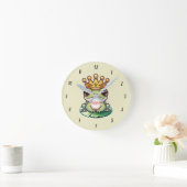 Froschprinz in Goldkrone Kinderzimmer-Saal Runde Wanduhr (Zuhause)