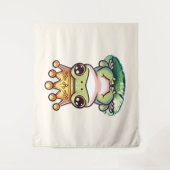 Froschprinz in Goldkrone Kinderzimmer-Saal Wandteppich (Vorderseite)