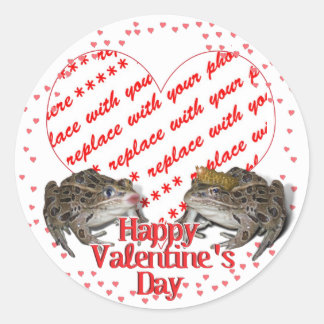 Froschprinz & Kissing Frosch - Valentine-Foto Runder Aufkleber