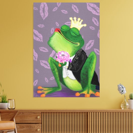 Froschprinz Kissy Valentine's Day Leinwand (Insitu (Wohnzimmer))