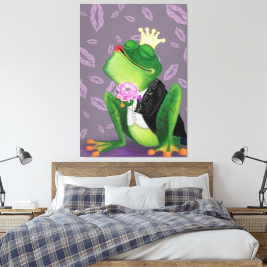 Froschprinz Kissy Valentine's Day Leinwand (Insitu (Schlafzimmer))