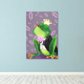 Froschprinz Kissy Valentine's Day Leinwand (Insitu (Holzboden))
