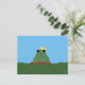 Froschprinz mit Krone Postkarte (Stehend Vorderseite)