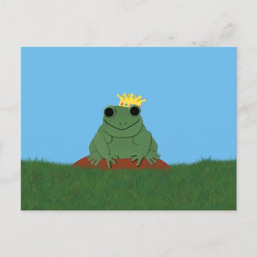 Froschprinz mit Krone Postkarte (Vorderseite)