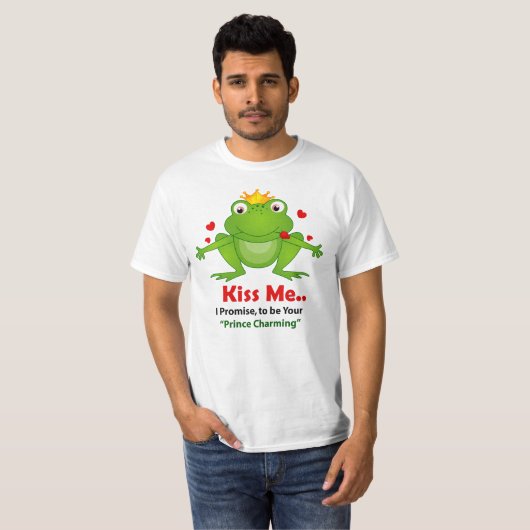 Froschprinz mit Kuss mir Text Männer im Shirt (Vorne ganz)