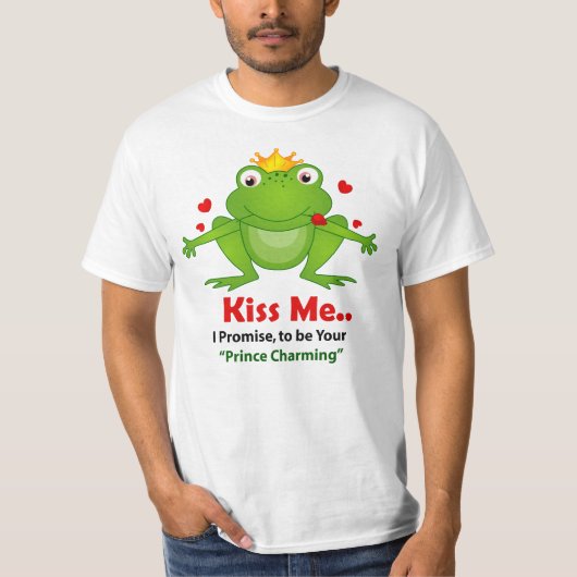 Froschprinz mit Kuss mir Text Männer im Shirt (Vorderseite)