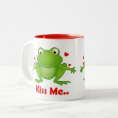 Froschprinz mit Kuss mir Text-Tasse Zweifarbige Tasse (Vorderseite Links)