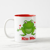 Froschprinz mit Kuss mir Text-Tasse Zweifarbige Tasse (Links)