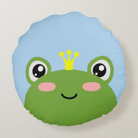Froschprinz oder Prinzessin Rundes Kissen (Rückseite)