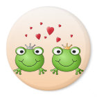Froschprinz und Froschprinzessin, mit Herzen.