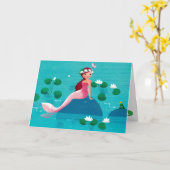 Froschprinz und Mermaid-Grußkarte Karte (Gelbe Blume)