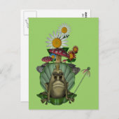 Froschprinzess auf der Niedlichen Postkarte Throne (Vorne/Hinten)