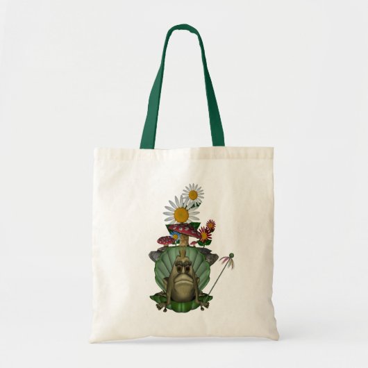 Froschprinzessin auf Throne Niedlich Tote Bag Tragetasche (Vorne)