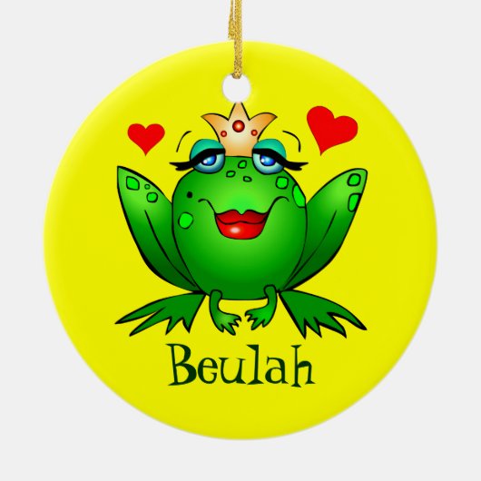 Froschprinzessin Cartoon Frösche Ornament (Hinten)