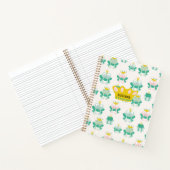 Froschprinzessin grüne rosa Krone personalisieren Notizblock (Innenseite)