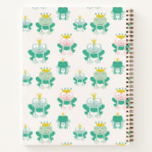 Froschprinzessin grüne rosa Krone personalisieren Notizblock (Rückseite)