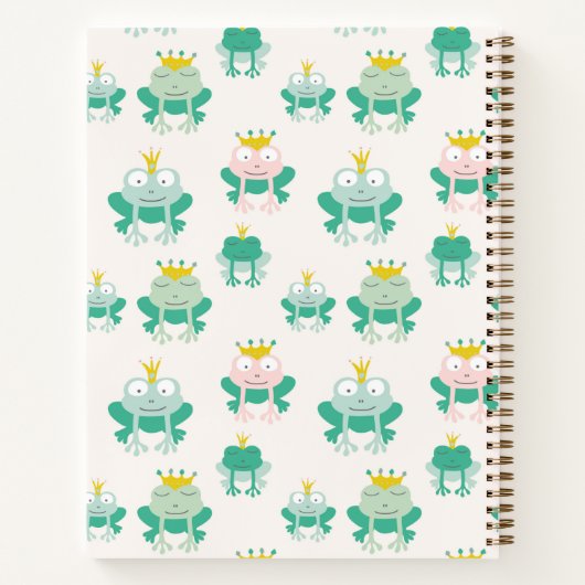 Froschprinzessin grüne rosa Krone personalisieren Notizblock (Rückseite)