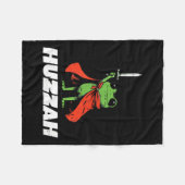 Froschritter-Schwert Huzzah Mittelalterlich Lustig Fleecedecke (Vorderseite (Horizontal))