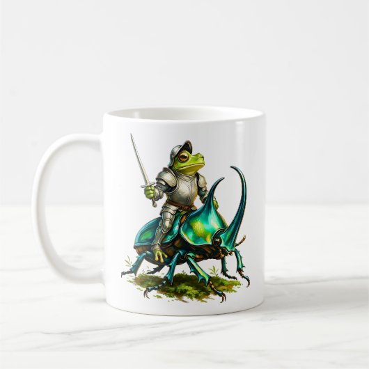 Froschritter und Kampfkäfer Kaffeetasse (Links)
