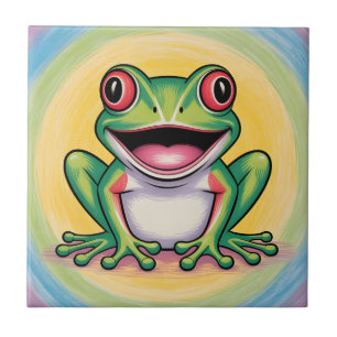 Froschs sanftes Lächeln Fliese