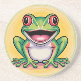 Froschs sanftes Lächeln Getränkeuntersetzer
