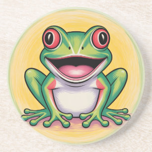 Froschs sanftes Lächeln Getränkeuntersetzer