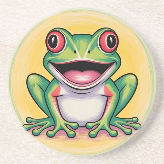 Froschs sanftes Lächeln Getränkeuntersetzer (Vorne)