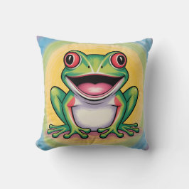 Froschs sanftes Lächeln Kissen