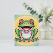Froschs sanftes Lächeln Postkarte (Stehend Vorderseite)