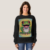Froschs sanftes Lächeln Sweatshirt (Vorne ganz)