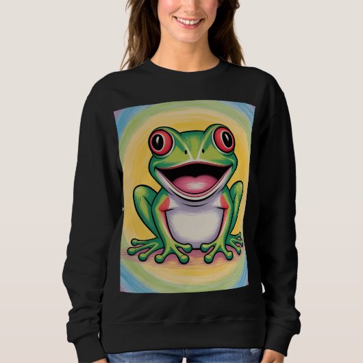 Froschs sanftes Lächeln Sweatshirt (Vorderseite)