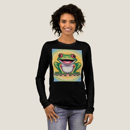 Froschs sanftes Lächeln Tri-Blend Shirt (Volle Vorderseite)