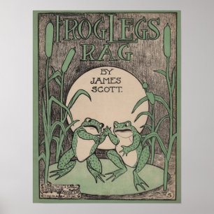 Froschschenkel-Lappen-Blatt-Musik-Plakat-Druck Poster
