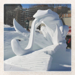 Froschskulptur, Quebec, Kanada Glasuntersetzer