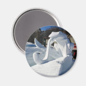 Froschskulptur, Quebec, Kanada Magnet (Vorderseite/Rückseite)